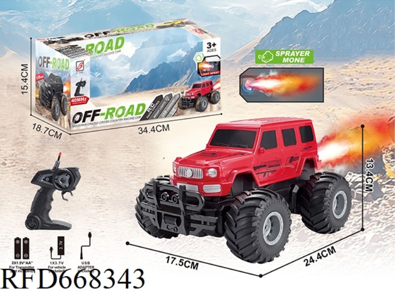 MERCEDES-BENZ G-CLASS COLOR-PRINTED FIVE-WAY SPRAY REMOTE CONTROL CAR (WITH BATTERY INCLUDED)