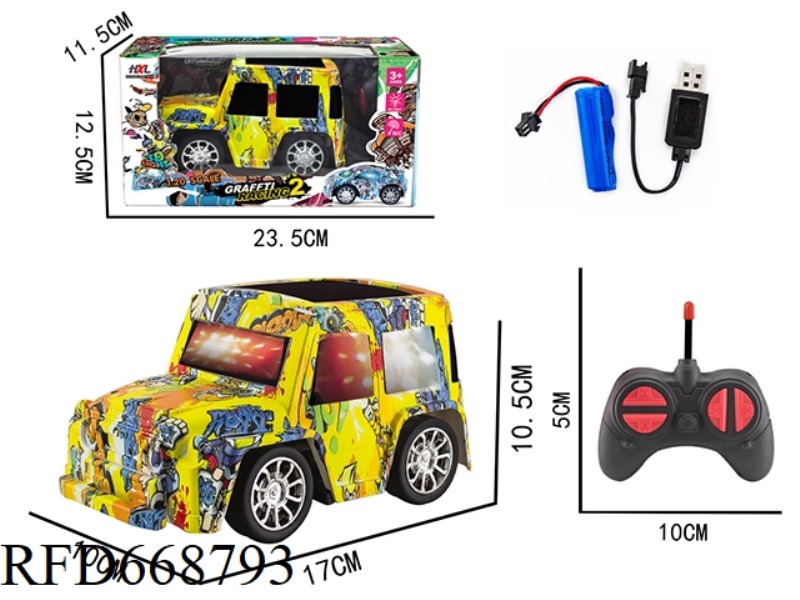 Q-VERSION TOYOTA WATER-PRINTED FOUR-WAY REMOTE CONTROL CAR