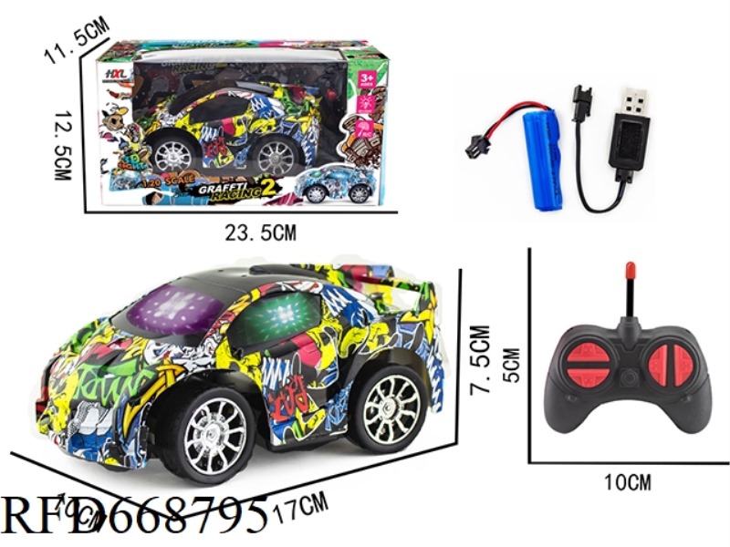 Q-VERSION POISON WATER SPECIAL PRINTING FOUR-WAY REMOTE CONTROL CAR