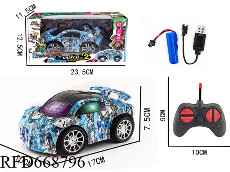 Q-VERSION BUGATTI WATER-PRINTED FOUR-WAY REMOTE CONTROL CAR