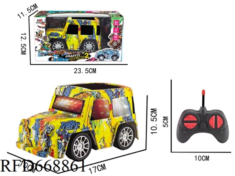Q-VERSION TOYOTA WATER-PRINTED FOUR-WAY REMOTE CONTROL CAR