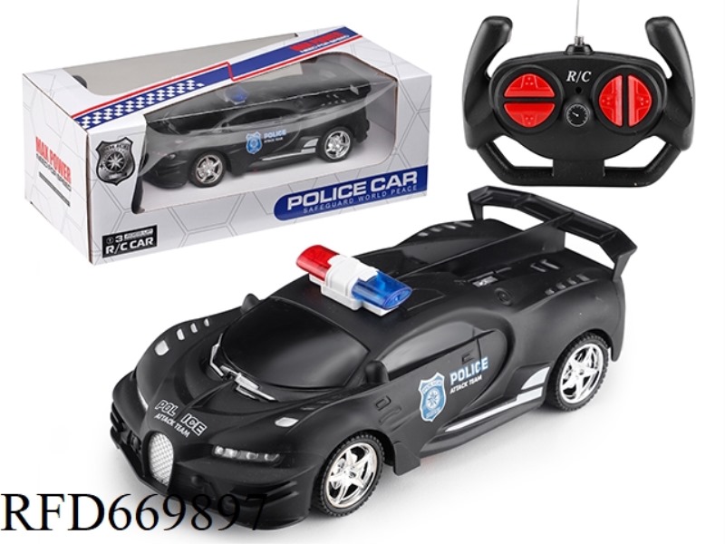 BUGATTI FOUR-WAY REMOTE-CONTROLLED POLICE CAR