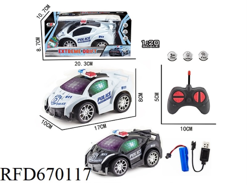 Q-VERSION POISON PAD PRINTING FOUR-WAY POLICE CAR (WITHOUT INNER PAD)