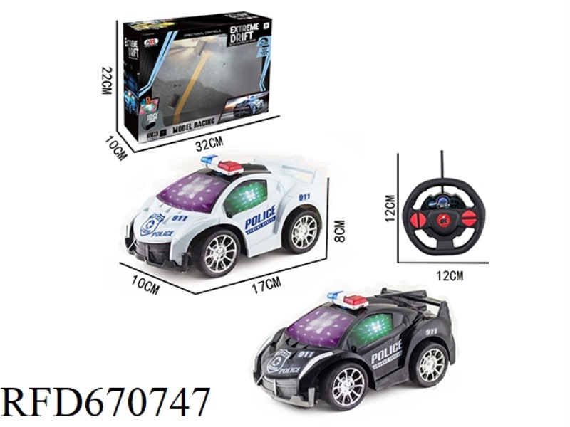 Q-VERSION POISON TRANSFER PRINTING FOUR-WAY POLICE CAR