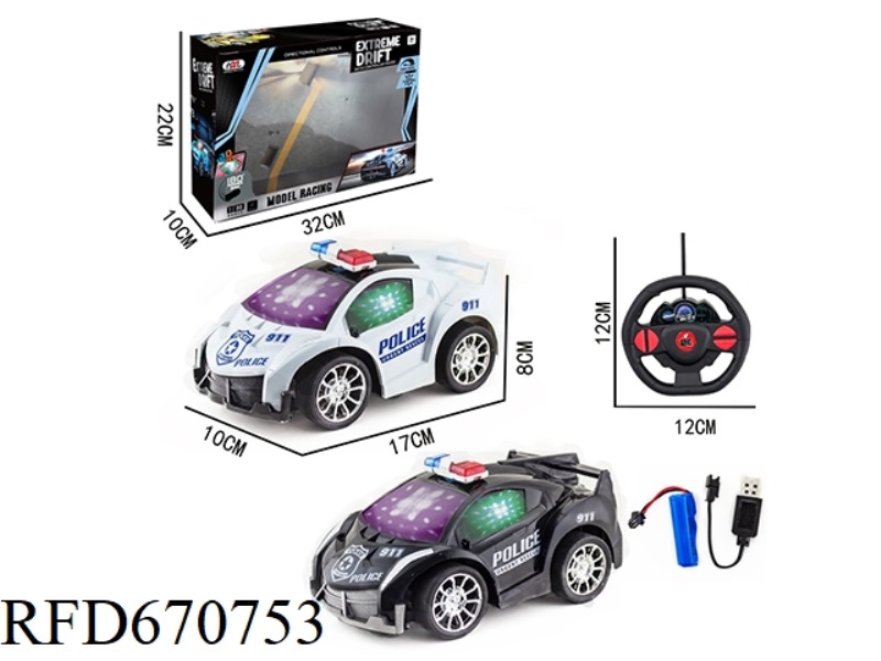 Q-VERSION POISON TRANSFER PRINTING FOUR-WAY POLICE CAR