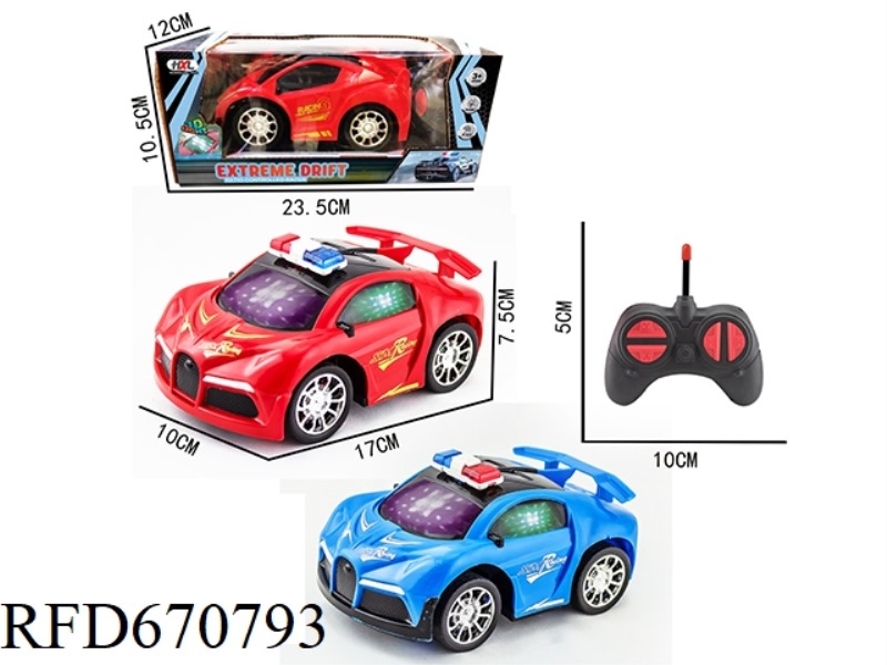 Q-VERSION BUGATTI SOLID-COLOR TRANSFER PRINTED FOUR-WAY POLICE CAR