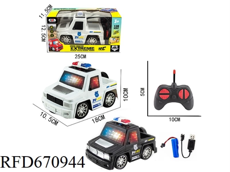 Q-VERSION MERCEDES-BENZ PICKUP TRUCK WITH FOUR-WAY POLICE CAR TRANSFER PRINTING