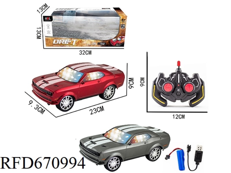 1:18 FOUR-CHANNEL MIRACLE HELLCAT 3D REMOTE CONTROL CAR (WITH BATTERY INCLUDED)