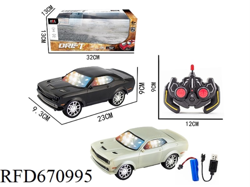 1:18 FOUR-CHANNEL MIRACLE HELLCAT 3D REMOTE CONTROL CAR (WITH BATTERY INCLUDED)