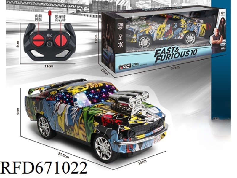 1:18 FOUR-WAY FORD MUSTANG 3D REMOTE CONTROL CAR (WATER TRANSFER PRINTING)