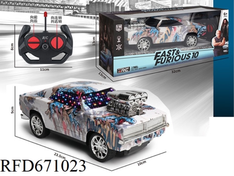 1:18 FOUR-WAY DODGE 3D REMOTE CONTROL CAR (WATER TRANSFER PRINTING)