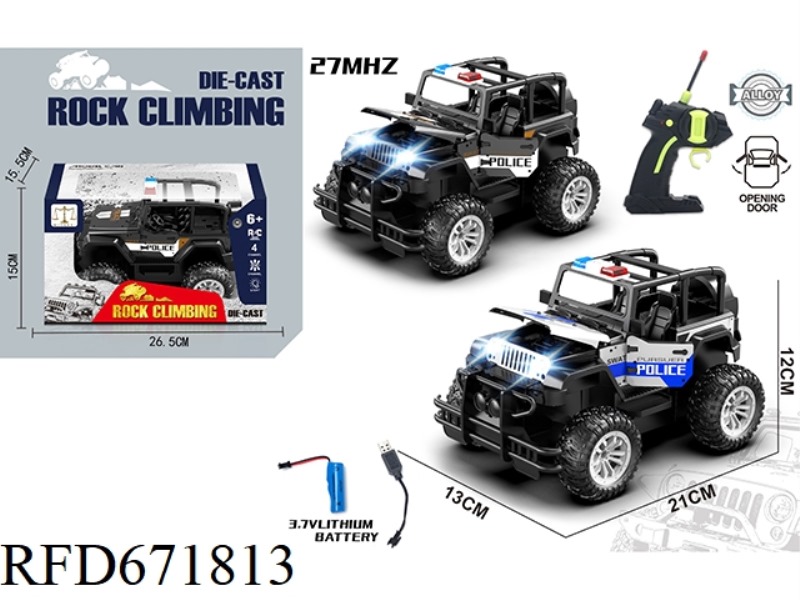 1:18 FOUR-WAY ALLOY THREE-DOOR WRANGLER POLICE CAR