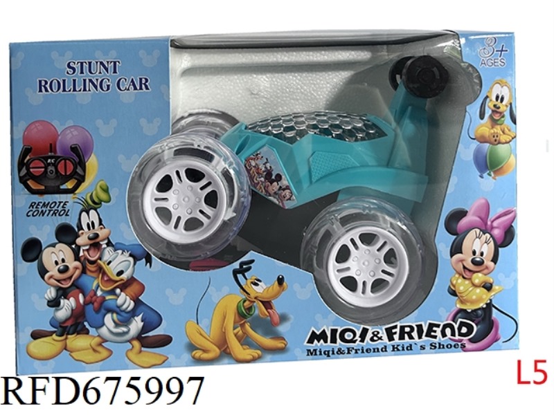 FOUR-WAY MICKEY STUNT SMALL DUMP TRUCK (LIGHT MUSIC) WITH USB CABLE