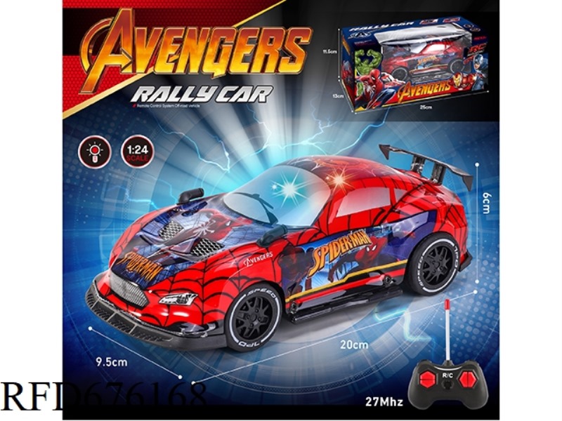 1:24 SPIDER-MAN PVC CAR SHELL LIGHT REMOTE CONTROL CAR
