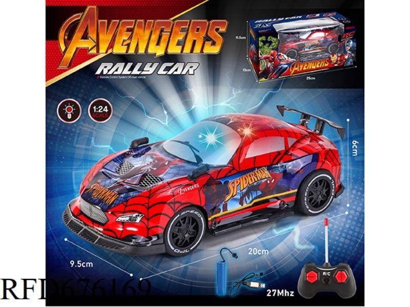 1:24 SPIDER-MAN PVC CAR SHELL LIGHT REMOTE CONTROL CAR
