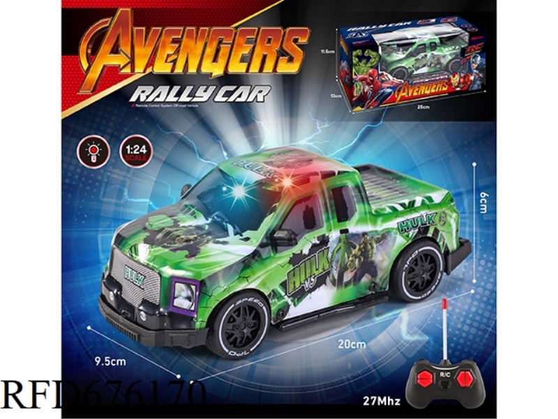 1:24 GREEN GIANT PVC CAR BODY LIGHT REMOTE CONTROL CAR