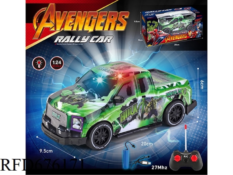 1:24 GREEN GIANT PVC CAR BODY LIGHT REMOTE CONTROL CAR
