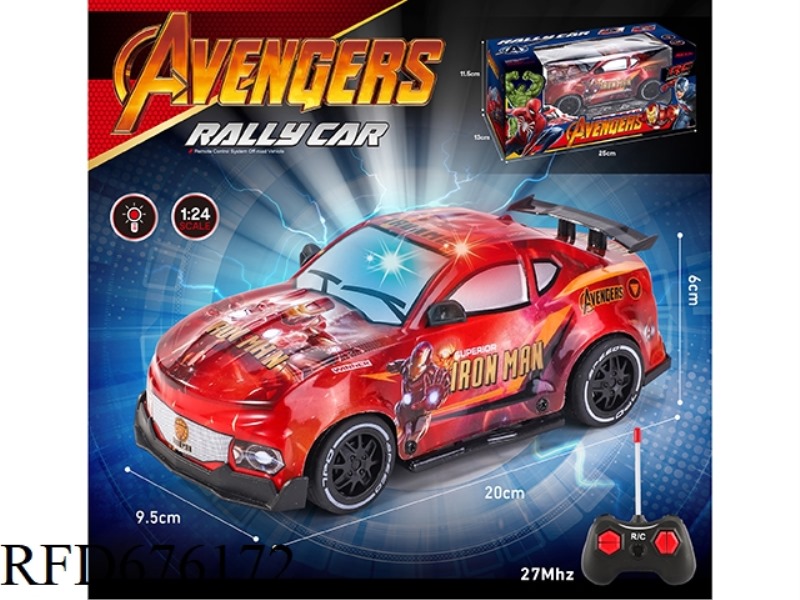 1:24 IRON MAN PVC BODY SHELL LIGHT REMOTE CONTROL CAR