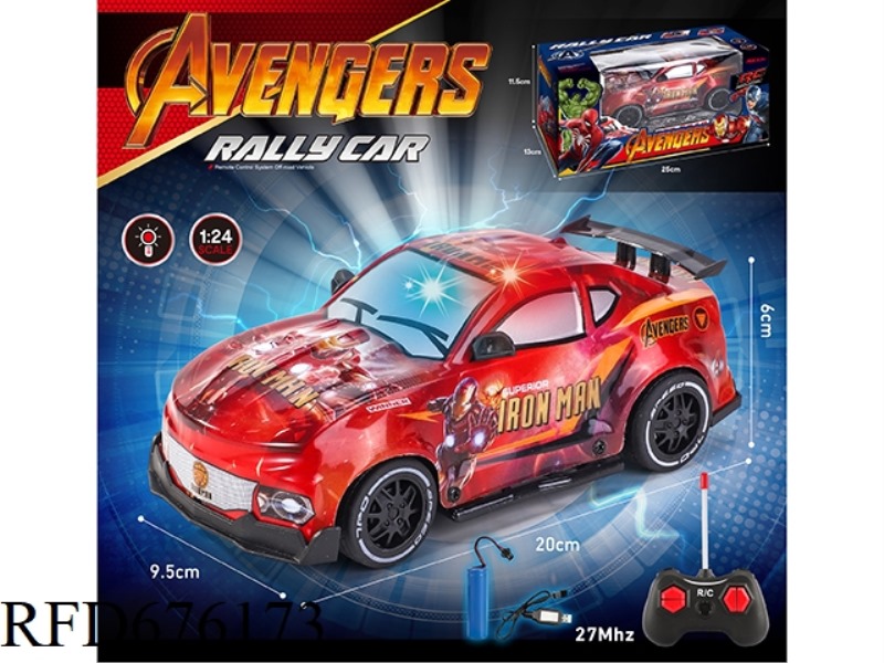 1:24 IRON MAN PVC BODY SHELL LIGHT REMOTE CONTROL CAR