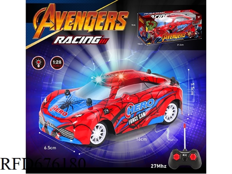 1:28 SPIDER-MAN PVC CAR SHELL LIGHT REMOTE CONTROL CAR
