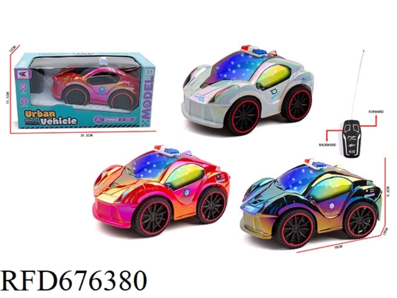 Q-VERSION 1:20 TWO-LANE FERRARI POLICE CAR WITH 3D LIGHTS AND NO BATTERY INCLUDED