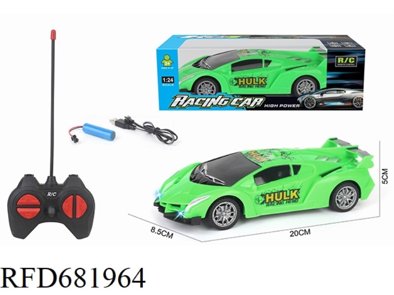 1:24 FOUR-WAY REMOTE CONTROL CAR RAMBO HULK CHARGED