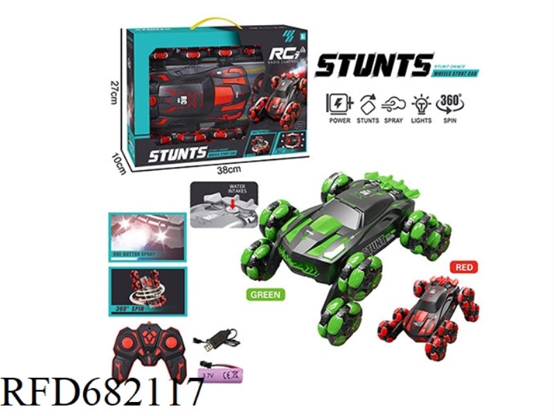 2.4G EIGHT-WHEEL STUNT REMOTE CONTROL CAR WITH LIGHT SPRAY