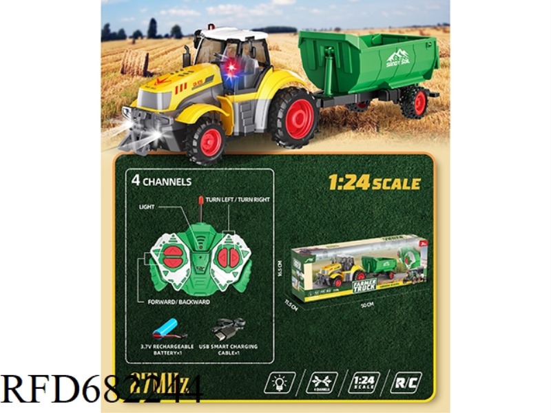 1:24 FOUR-WAY LIGHT REMOTE CONTROL DUMP TRUCK OF FARMER TRUCK SERIES.