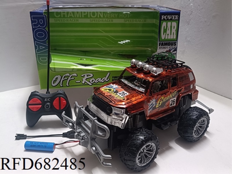 OFF-ROAD FOUR-WAY REMOTE CONTROL VEHICLE WITH SPRAY-PAINTED PLATING SEAT