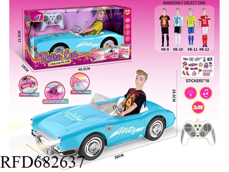 (WITHOUT PACKAGE) 2.4G1：10: 10 BARBIE REMOTE CONTROL CAR WITH DOUBLE SPRAY LIGHTS AND MUSIC, A RANDO