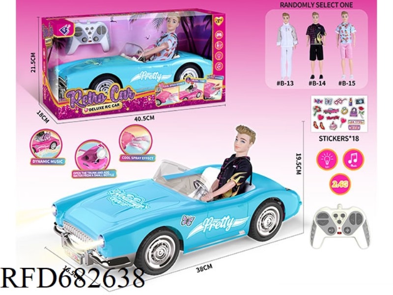 (WITHOUT PACKAGE) 2.4G1：10: 10 BARBIE REMOTE CONTROL CAR WITH DOUBLE SPRAY LIGHTS AND MUSIC, A RANDO