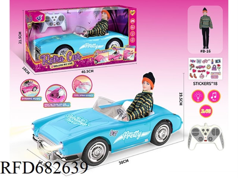 (WITHOUT PACKAGE) 2.4G1：10: 10 BARBIE REMOTE CONTROL CAR WITH DOUBLE SPRAY LIGHTS AND MUSIC.