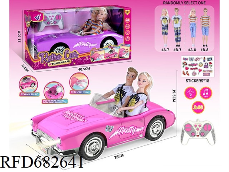 (WITHOUT PACKAGE) 2.4G1：10: 10 BARBIE REMOTE CONTROL CAR WITH DOUBLE SPRAY LIGHTS AND MUSIC, A RANDO