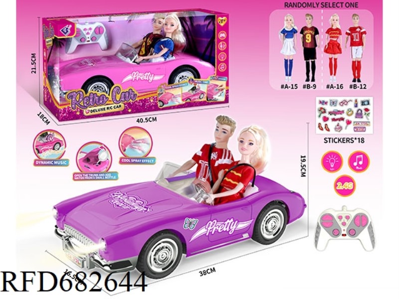 (WITHOUT PACKAGE) 2.4G1：10: 10 BARBIE REMOTE CONTROL CAR WITH DOUBLE SPRAY LIGHTS AND MUSIC, A RANDO