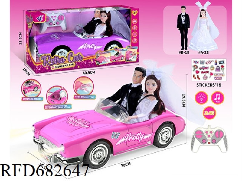 (WITHOUT PACKAGE) 2.4G1：10: 10 BARBIE REMOTE CONTROL CAR WITH DOUBLE SPRAY LIGHTS AND MUSIC.