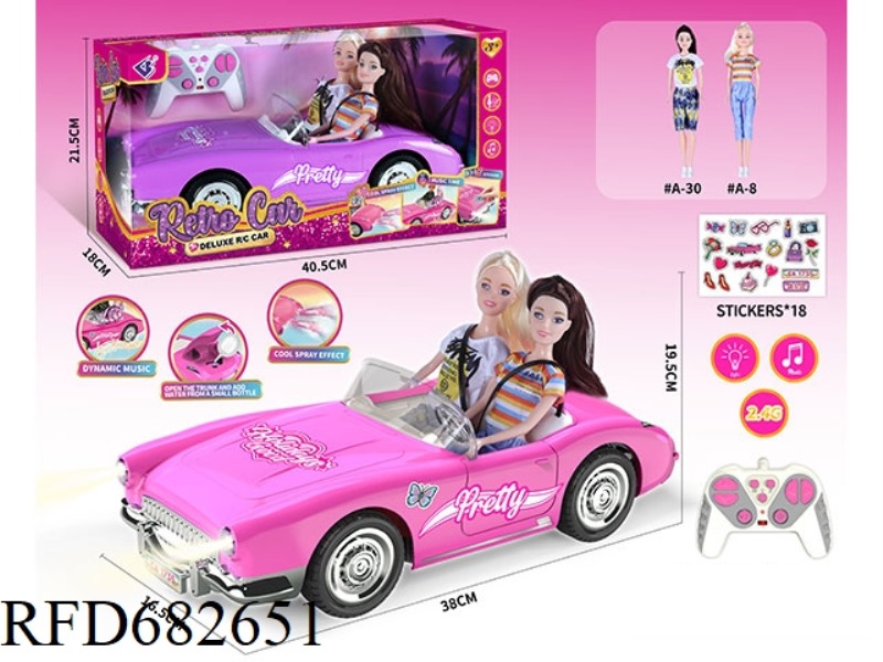 (WITHOUT PACKAGE) 2.4G1：10: 10 BARBIE REMOTE CONTROL CAR WITH DOUBLE SPRAY LIGHTS AND MUSIC.