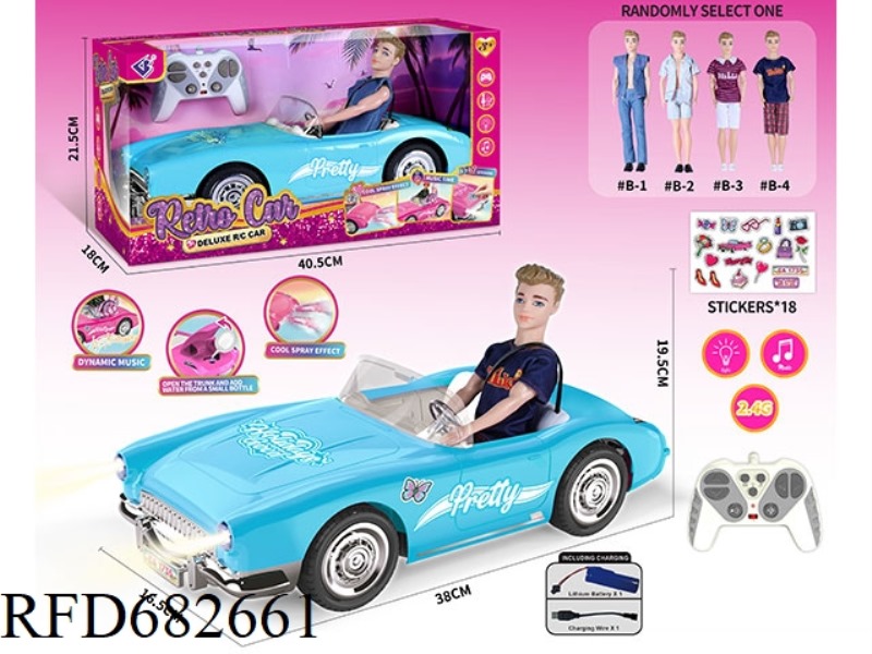(INCLUDING ELECTRICITY) 2.4G1：10: 10 BARBIE REMOTE CONTROL CAR WITH DOUBLE SPRAY LIGHTING MUSIC, A R