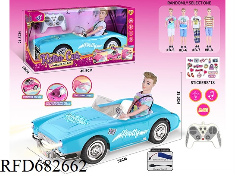 (INCLUDING ELECTRICITY) 2.4G1：10: 10 BARBIE REMOTE CONTROL CAR WITH DOUBLE SPRAY LIGHTING MUSIC, A R