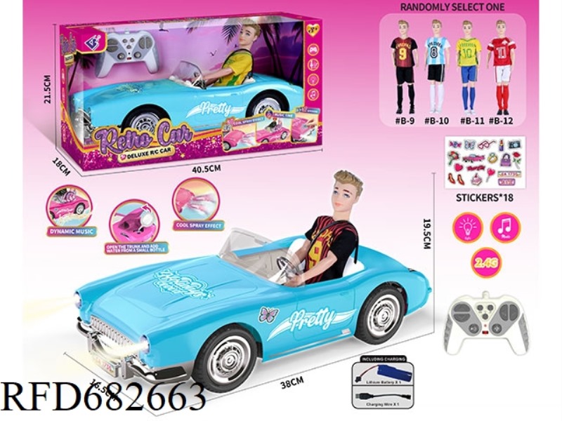 (INCLUDING ELECTRICITY) 2.4G1：10: 10 BARBIE REMOTE CONTROL CAR WITH DOUBLE SPRAY LIGHTING MUSIC, A R