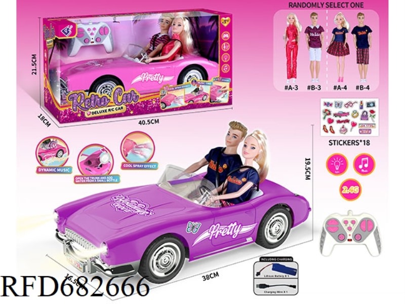 (INCLUDING ELECTRICITY) 2.4G1：10: 10 BARBIE REMOTE CONTROL CAR WITH DOUBLE SPRAY LIGHTING MUSIC, A R