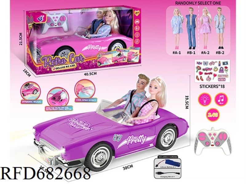 (INCLUDING ELECTRICITY) 2.4G1：10: 10 BARBIE REMOTE CONTROL CAR WITH DOUBLE SPRAY LIGHTING MUSIC, A R