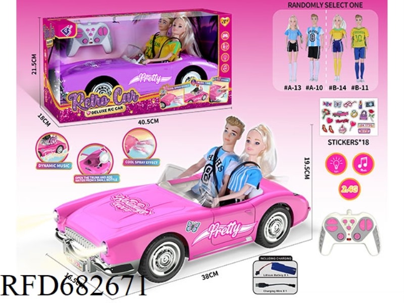 (INCLUDING ELECTRICITY) 2.4G1：10: 10 BARBIE REMOTE CONTROL CAR WITH DOUBLE SPRAY LIGHTING MUSIC, A R