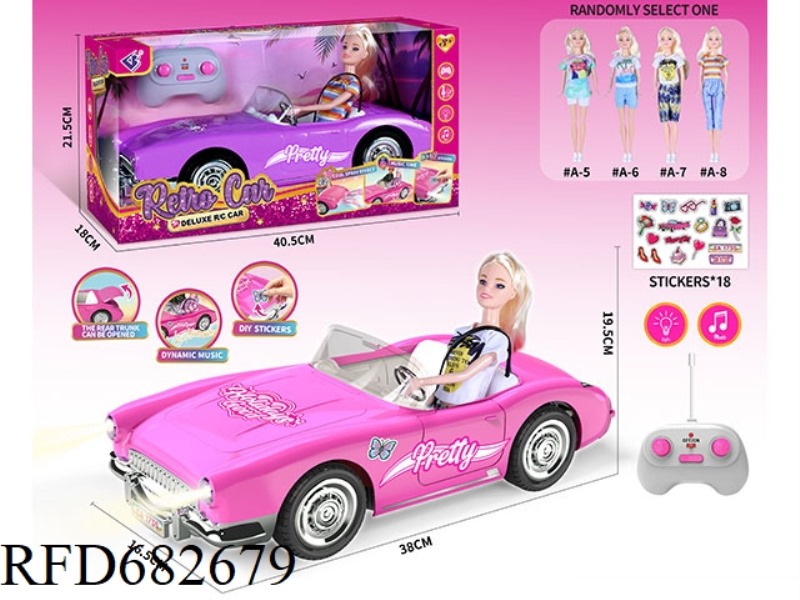 (WITHOUT ELECTRICITY) 27MHZ1：10: 10 BARBIE CONVERTIBLE, WITH LIGHTING AND MUSIC, A RANDOM COSTUME.