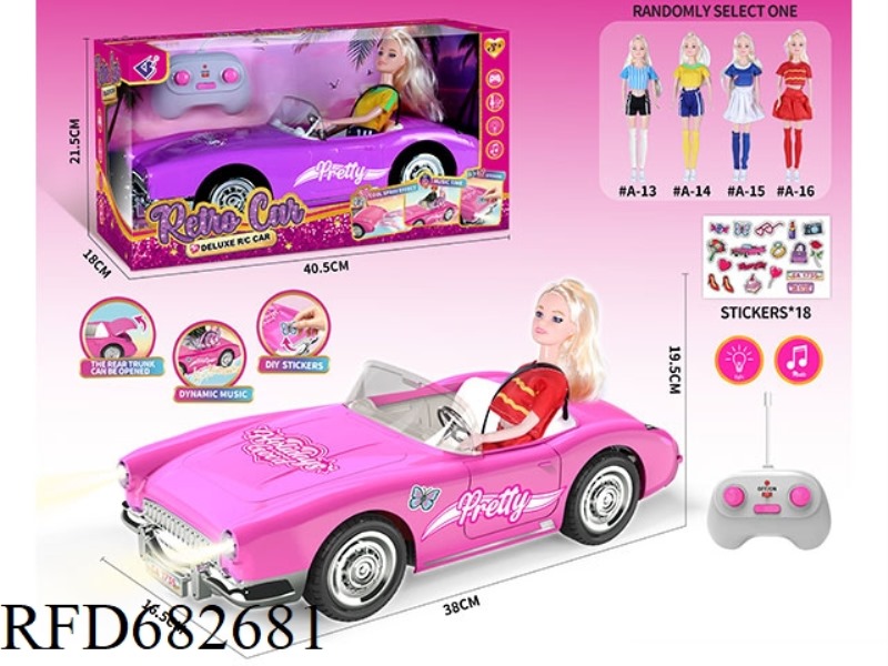(WITHOUT ELECTRICITY) 27MHZ1：10: 10 BARBIE CONVERTIBLE, WITH LIGHTING AND MUSIC, A RANDOM COSTUME.