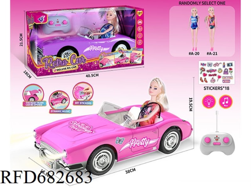 (WITHOUT ELECTRICITY) 27MHZ1：10: 10 BARBIE CONVERTIBLE, WITH LIGHTING AND MUSIC, A RANDOM COSTUME.