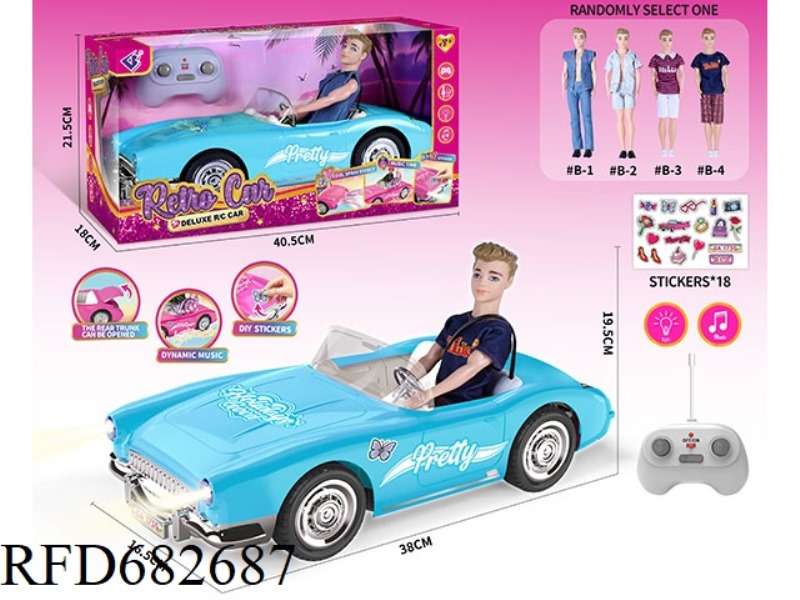 (WITHOUT ELECTRICITY) 27MHZ1：10: 10 BARBIE CONVERTIBLE, WITH LIGHTING AND MUSIC, A RANDOM COSTUME.