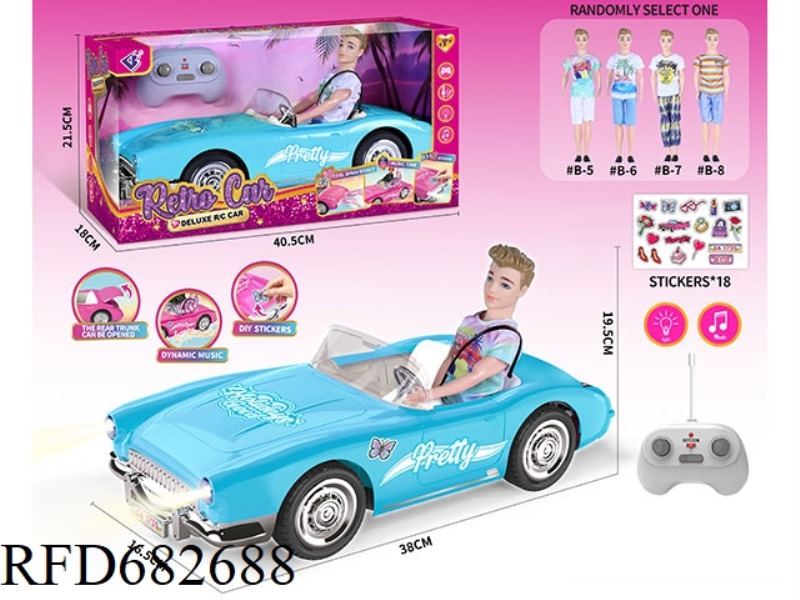 (WITHOUT ELECTRICITY) 27MHZ1：10: 10 BARBIE CONVERTIBLE, WITH LIGHTING AND MUSIC, A RANDOM COSTUME.