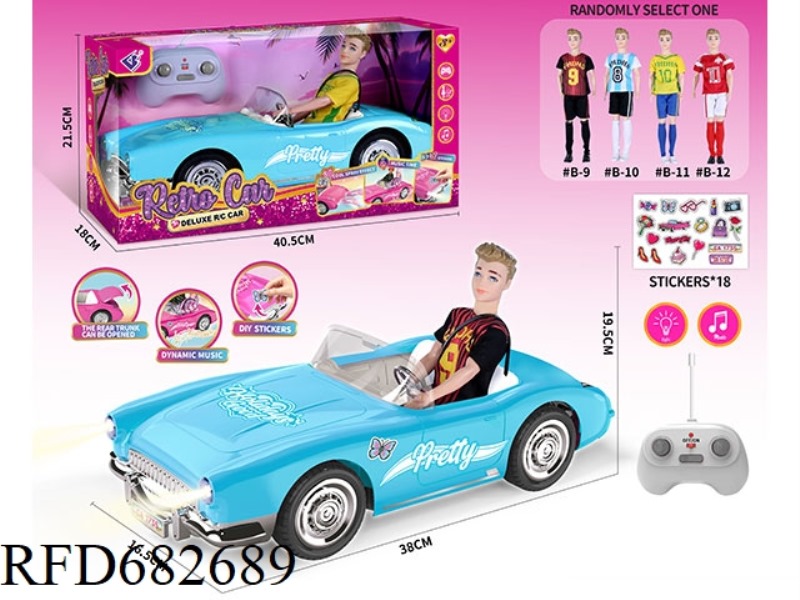 (WITHOUT ELECTRICITY) 27MHZ1：10: 10 BARBIE CONVERTIBLE, WITH LIGHTING AND MUSIC, A RANDOM COSTUME.