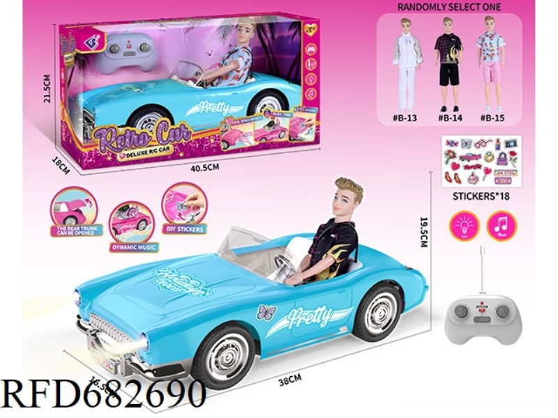 (WITHOUT ELECTRICITY) 27MHZ1：10: 10 BARBIE CONVERTIBLE, WITH LIGHTING AND MUSIC, A RANDOM COSTUME.