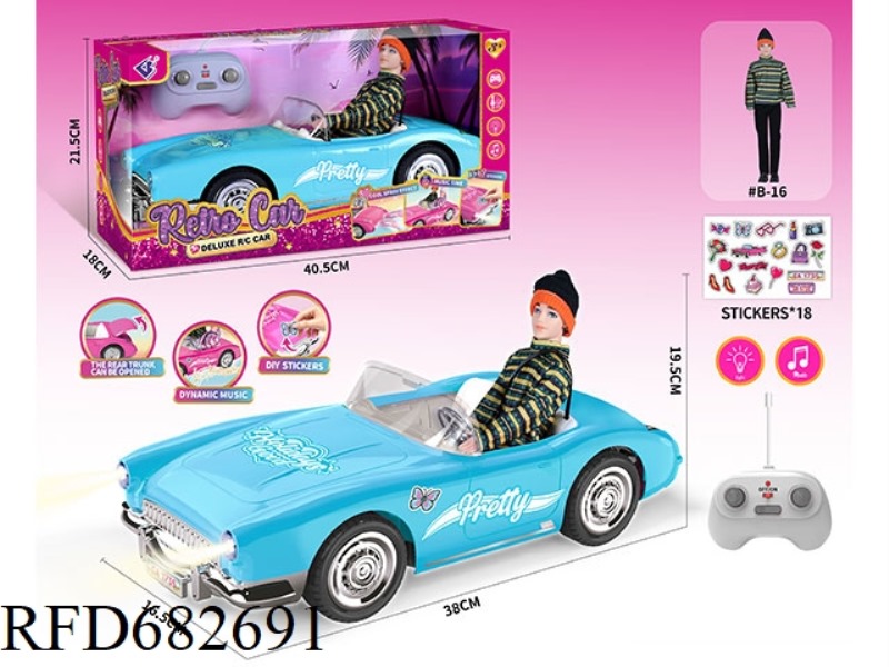(WITHOUT ELECTRICITY) 27MHZ1：10: 10 BARBIE CONVERTIBLE WITH LIGHTING AND MUSIC.
